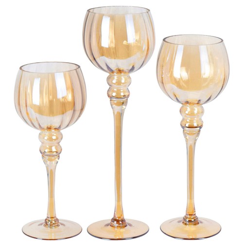 3er set kerzenständer glas - 3er,