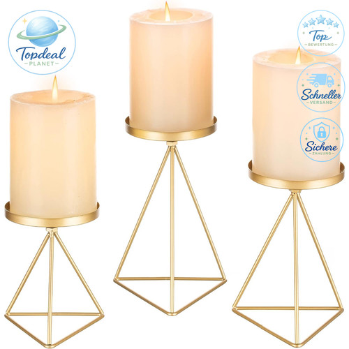 Kerzenständer gold 3er set - gold, 3er-set