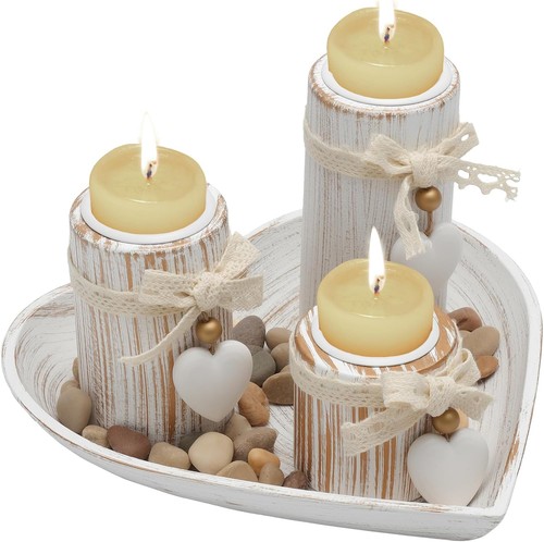 Kerzenständer holz 3er set - holz, 3er-set