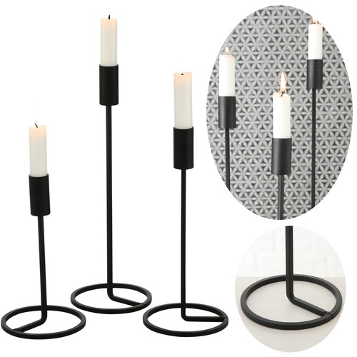 Kerzenständer schwarz - 3x,