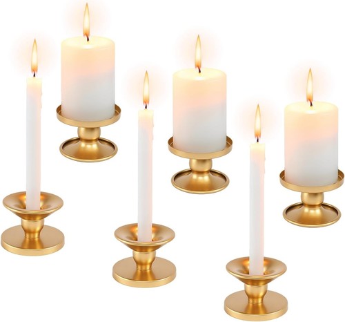 6er set kerzenständer gold - set,