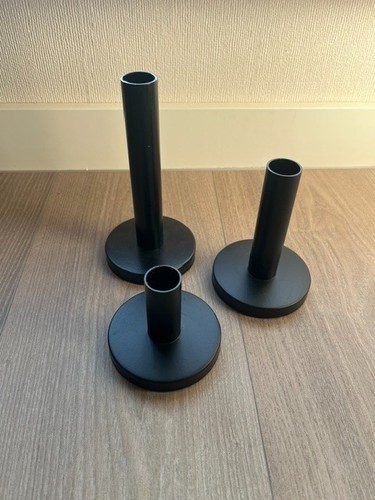 3er set kerzenständer - set, schwarz