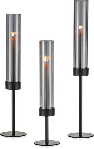 Kerzenständer 3er set schwarz - set,