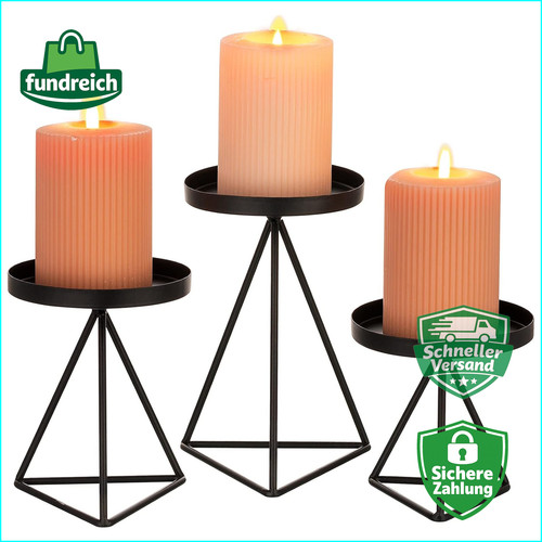 Kerzenständer schwarz 3er set - schwarz, 3er-set