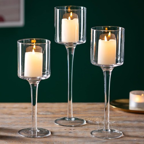 Kerzenständer glas 3er - kerzenständer, set