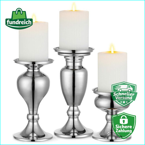 Kerzenständer silber 3er set - kerzenständer, 3er-set