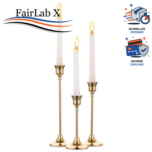 Kerzenständer gold 3er set - kerzenständer,
