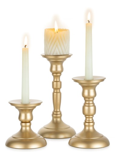 Kerzenständer gold 3er set - kerzenständer,
