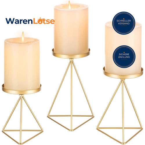 Kerzenständer gold 3er set - kerzenständer, 3er-set