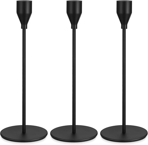 Kerzenständer 3er set schwarz - kerzenständer,