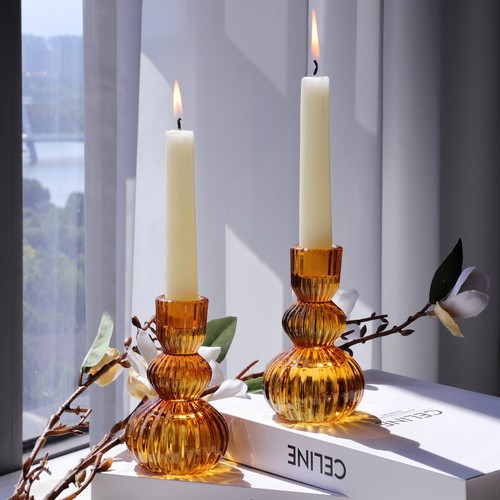 Bernstein glas kerzenständer - glas,
