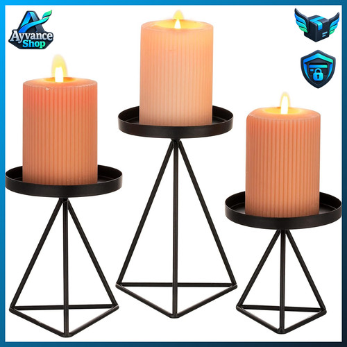 Kerzenständer schwarz 3er set - kerzenständer,