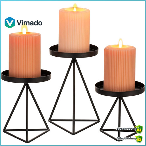 Kerzenständer schwarz 3er set - kerzenständer,