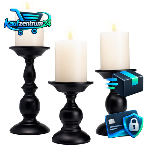 Kerzenständer 3er set schwarz - 3er,