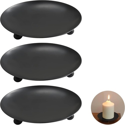 Kerzenteller metall 12cm - 12cm, 3er