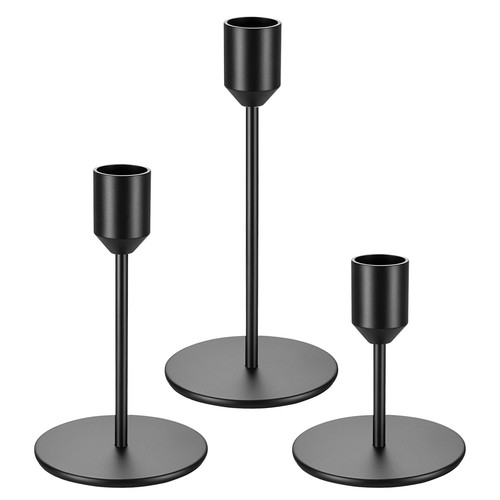 Kerzenständer schwarz 3er set - schwarz,