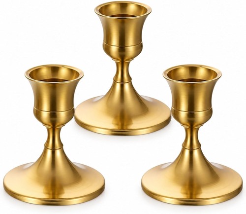 Kerzenständer 3er set gold - kerzenständer,