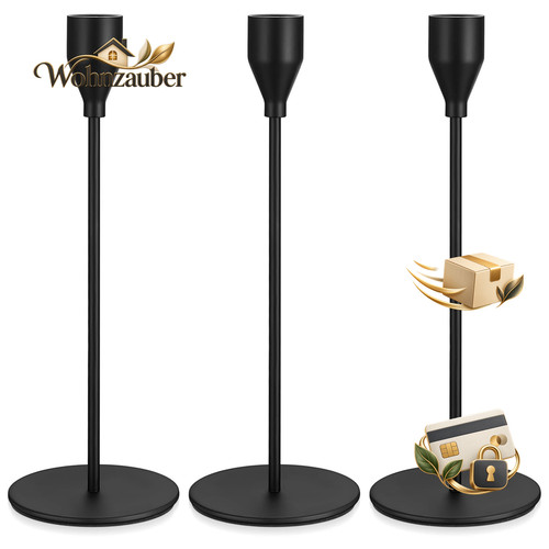 Kerzenständer 3er set schwarz - 3er,