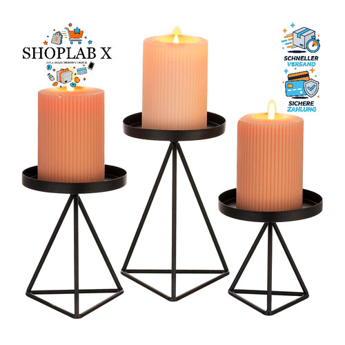 Kerzenständer metall 3er set - kerzenständer,
