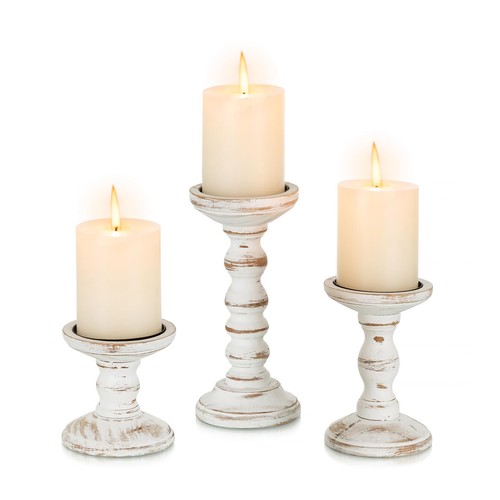 Kerzenständer holz 3er set - 3er,