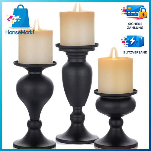 Kerzenleuchter 3er set schwarz - 3er,