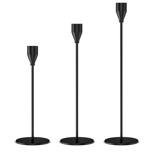 Kerzenständer set schwarz - schwarz, 3er