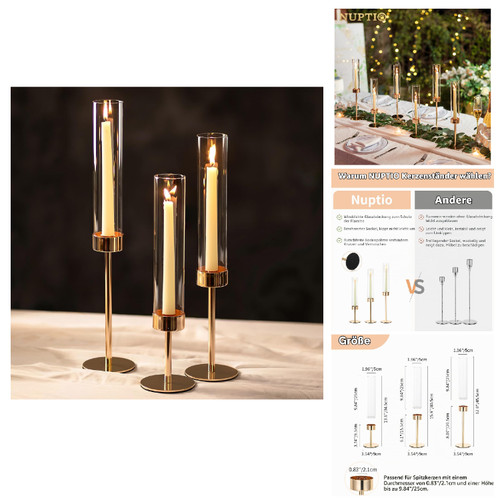 Nuptio kerzenständer gold - kerzenständer,